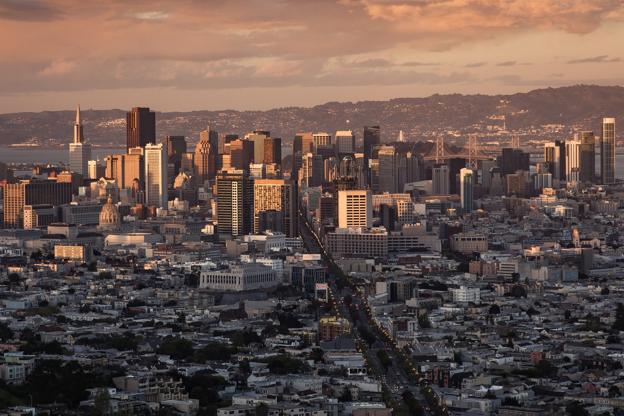 Market Street and downtown from Twin Peaks