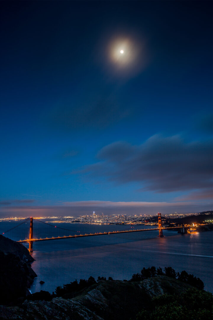 Moon over Golden Gate